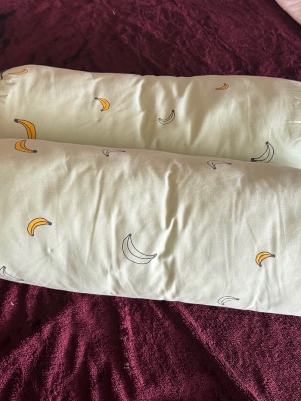 Set of 2 Green Banana Pattern IKEA VÄNKRETS Cylindrical Cushions
